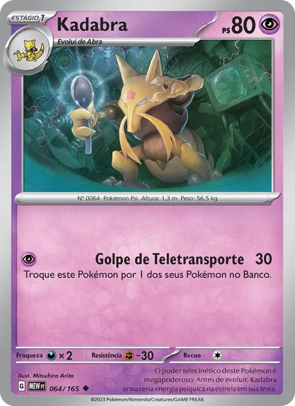 Carta Kadabra, número 064/165 da coleção 151