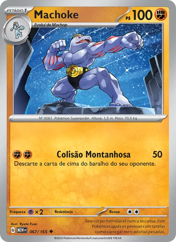 Carta Machoke, número 067/165 da coleção 151
