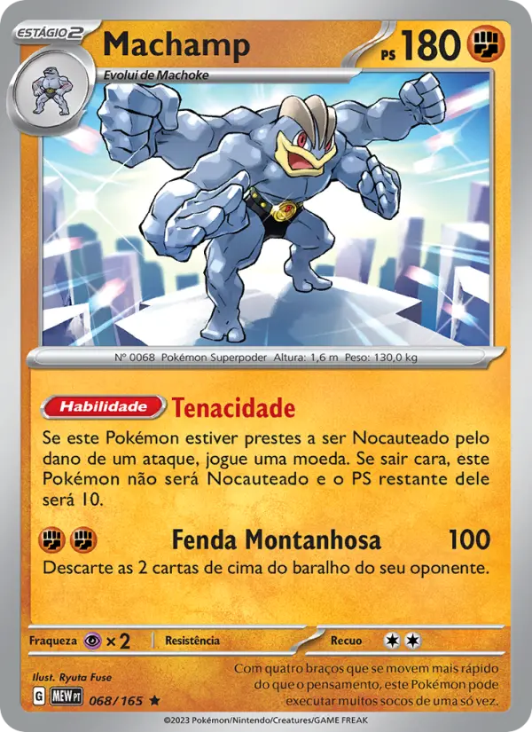 Carta Machamp, número 068/165 da coleção 151