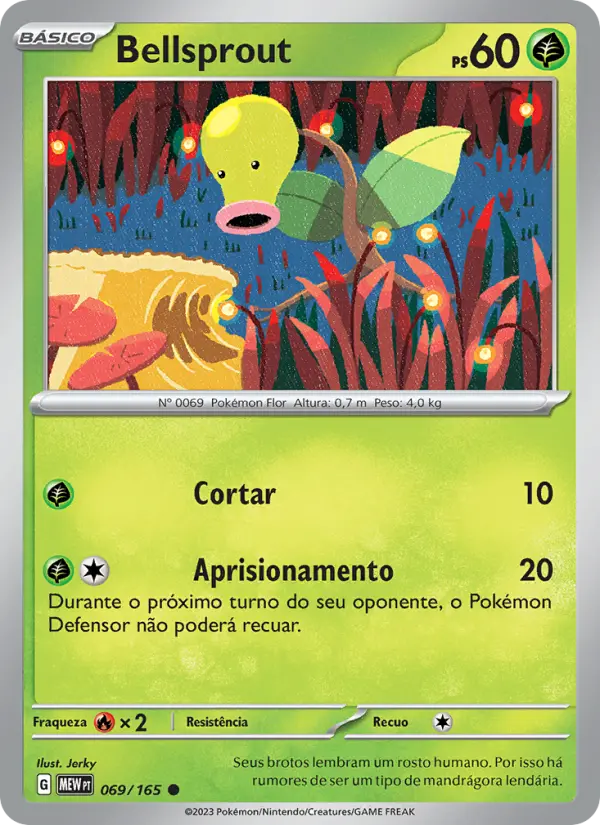 Carta Bellsprout, número 069/165 da coleção 151
