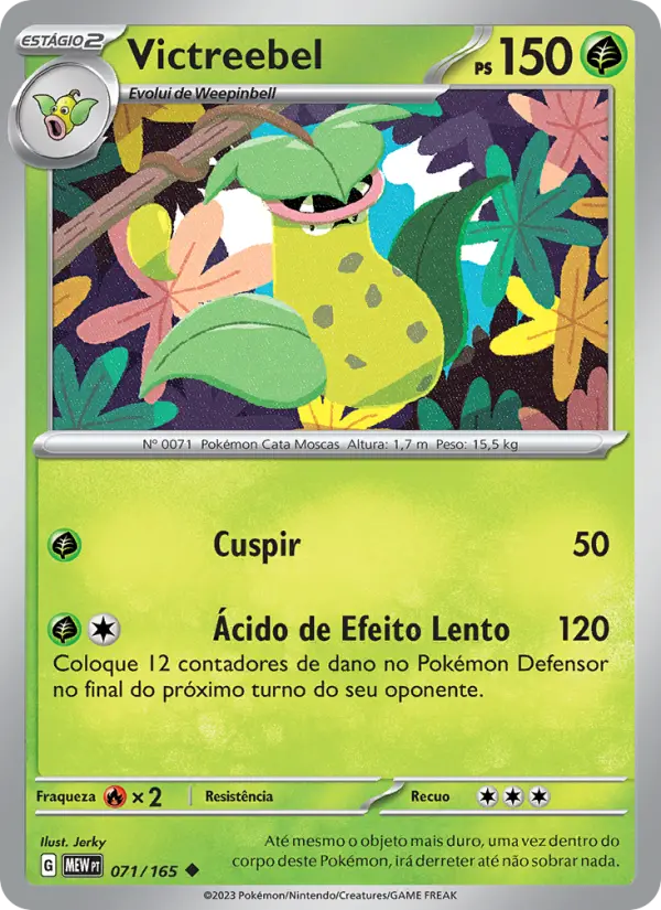 Carta Victreebel, número 071/165 da coleção 151