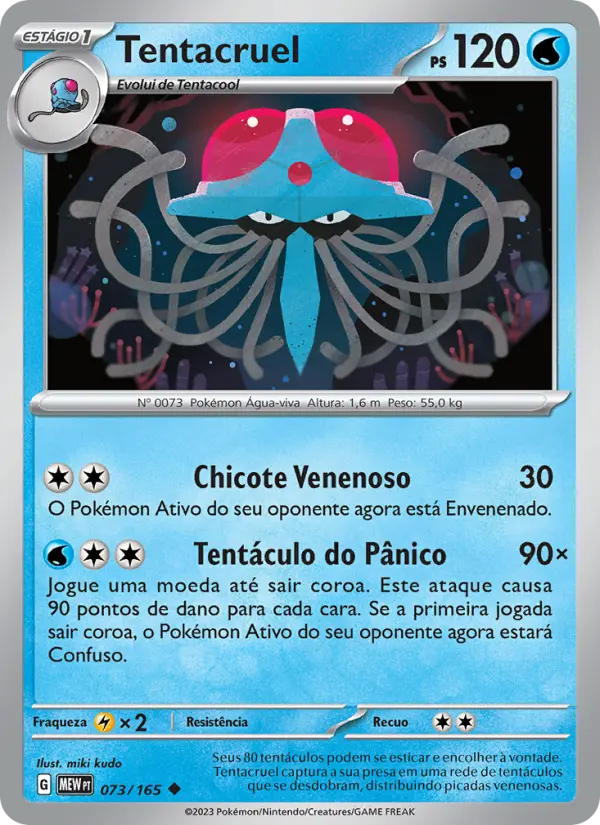 Carta Tentacruel, número 073/165 da coleção 151