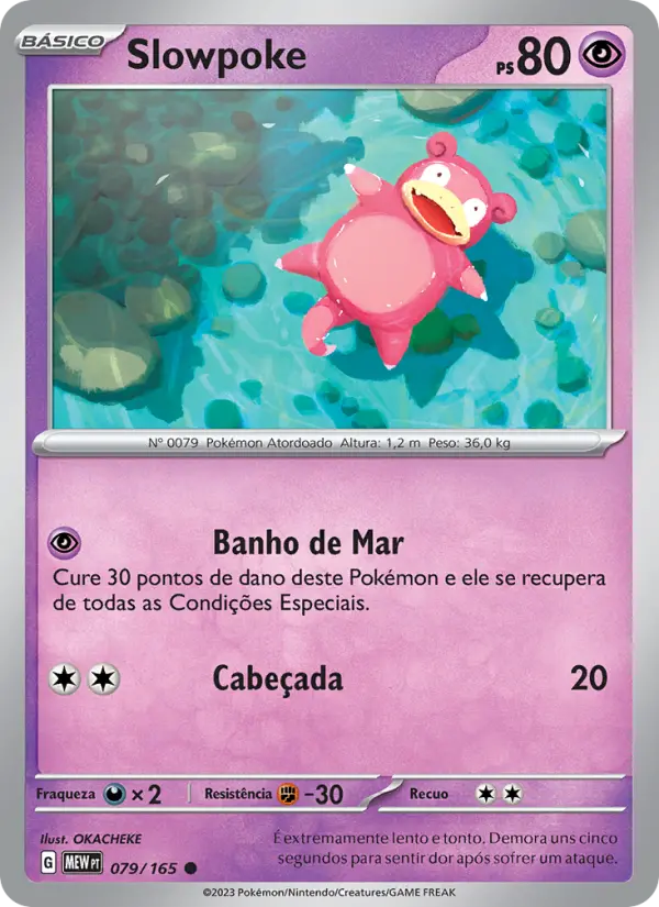 Carta Slowpoke, número 079/165 da coleção 151