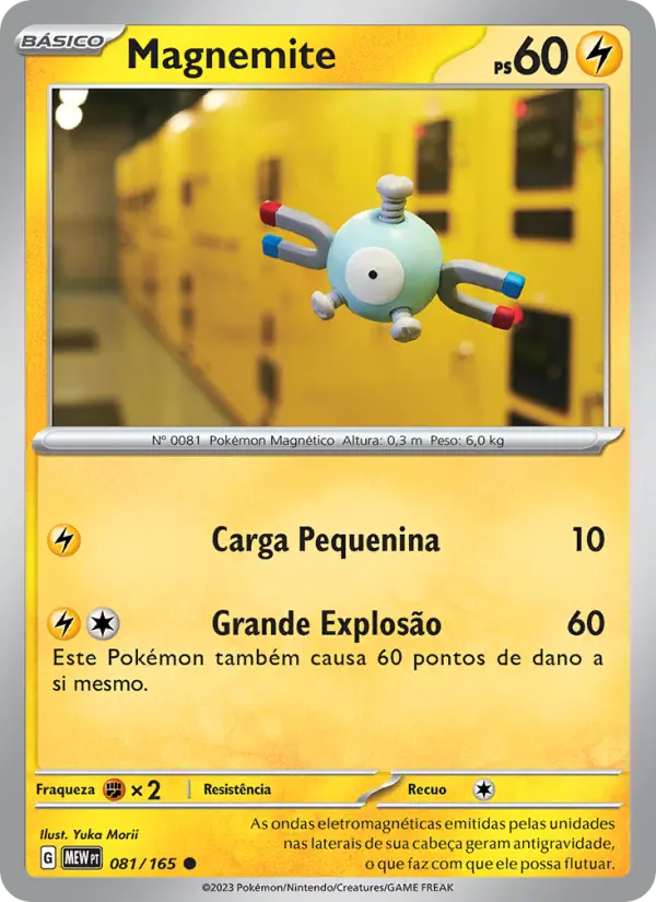 Carta Magnemite, número 081/165 da coleção 151