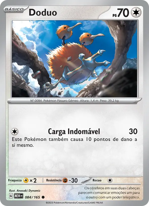 Carta Doduo, número 084/165 da coleção 151