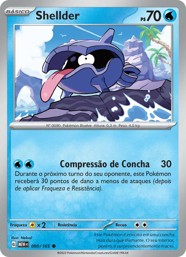 Carta Shellder, número 090/165 da coleção 151