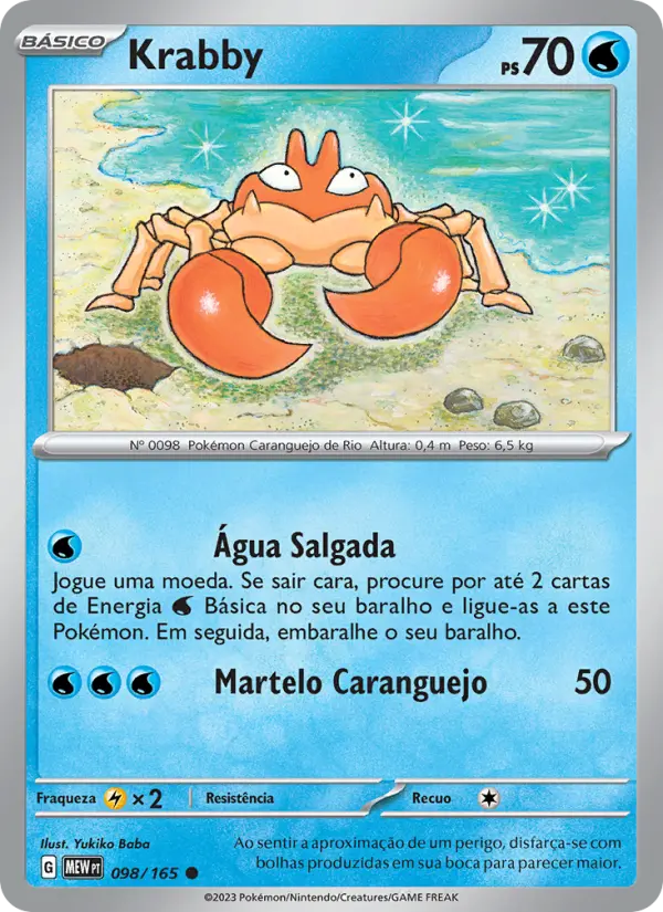 Carta Krabby, número 098/165 da coleção 151