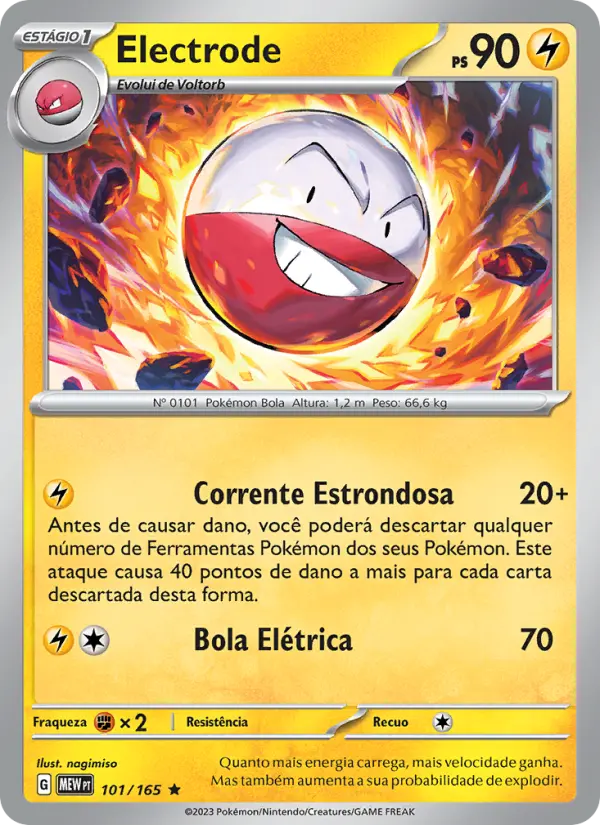 Carta Electrode, número 101/165 da coleção 151