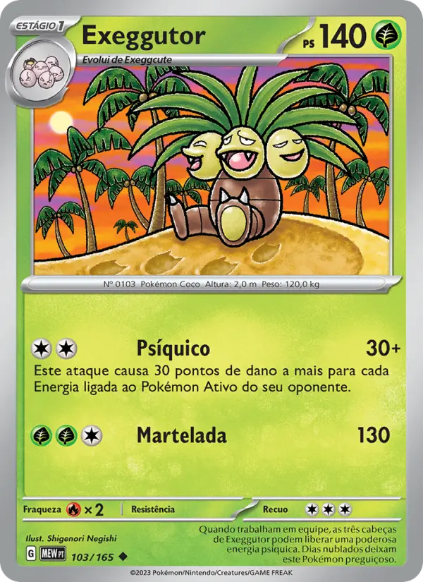 Carta Exeggutor, número 103/165 da coleção 151