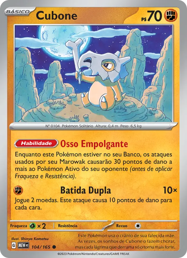 Carta Cubone, número 104/165 da coleção 151