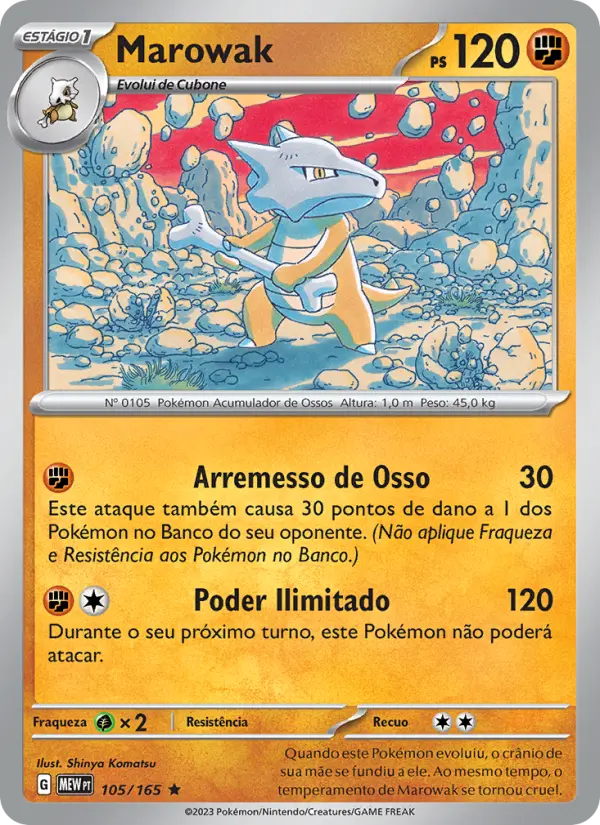 Carta Marowak, número 105/165 da coleção 151
