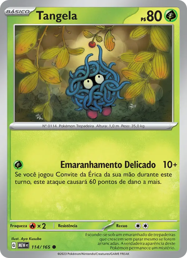 Carta Tangela, número 114/165 da coleção 151
