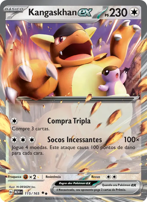 Carta Kangaskhan ex, número 115/165 da coleção 151