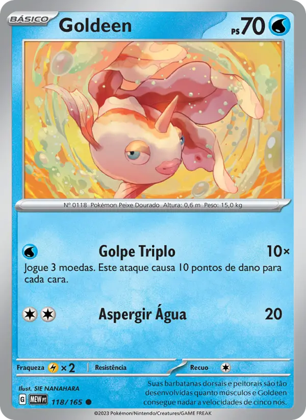 Carta Goldeen, número 118/165 da coleção 151