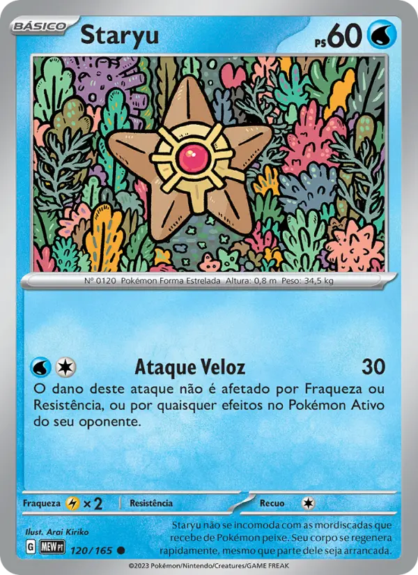 Carta Staryu, número 120/165 da coleção 151
