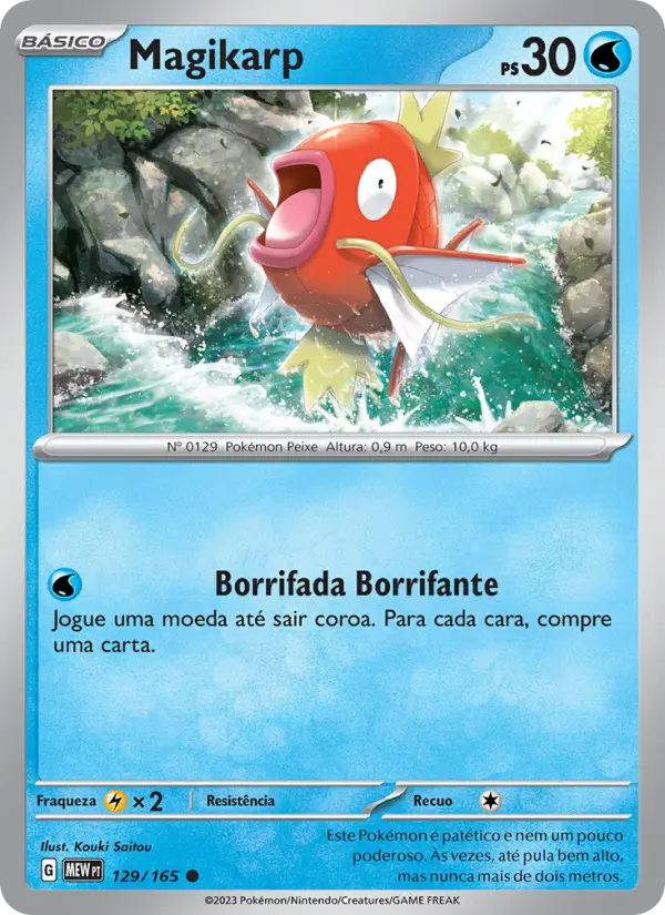 Carta Magikarp, número 129/165 da coleção 151