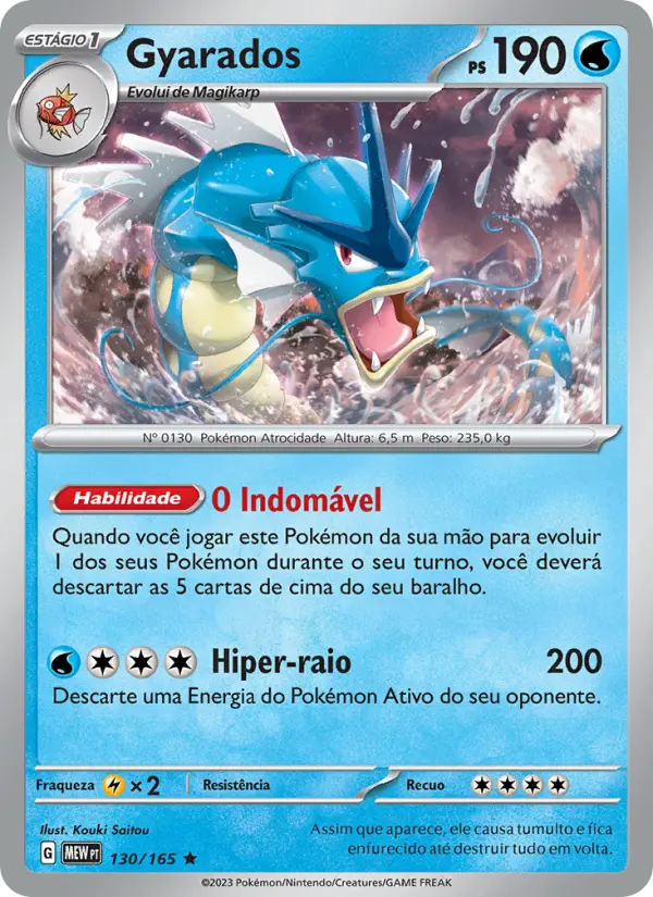 Carta Gyarados, número 130/165 da coleção 151
