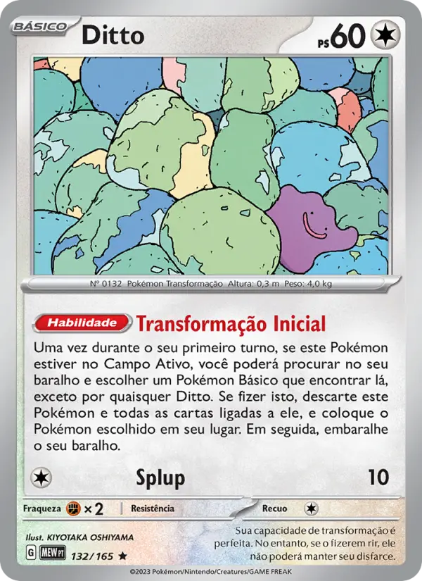 Carta Ditto, número 132/165 da coleção 151