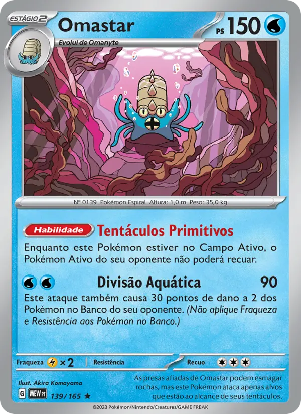 Carta Omastar, número 139/165 da coleção 151