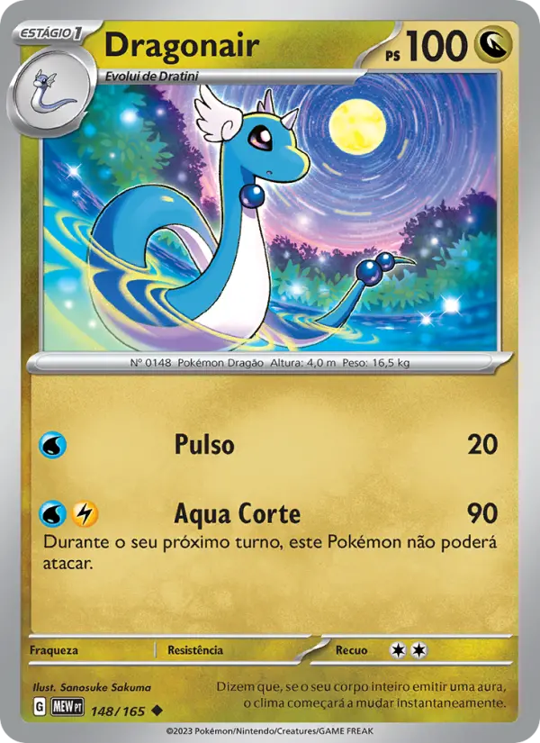 Carta Dragonair, número 148/165 da coleção 151