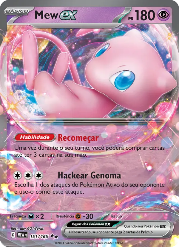 Carta Mew ex, número 151/165 da coleção 151