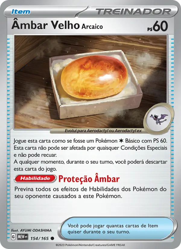 Carta Âmbar Velho Arcaico, número 154/165 da coleção 151
