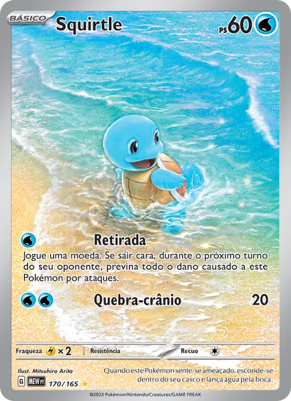Carta Squirtle, número 170/165 da coleção 151