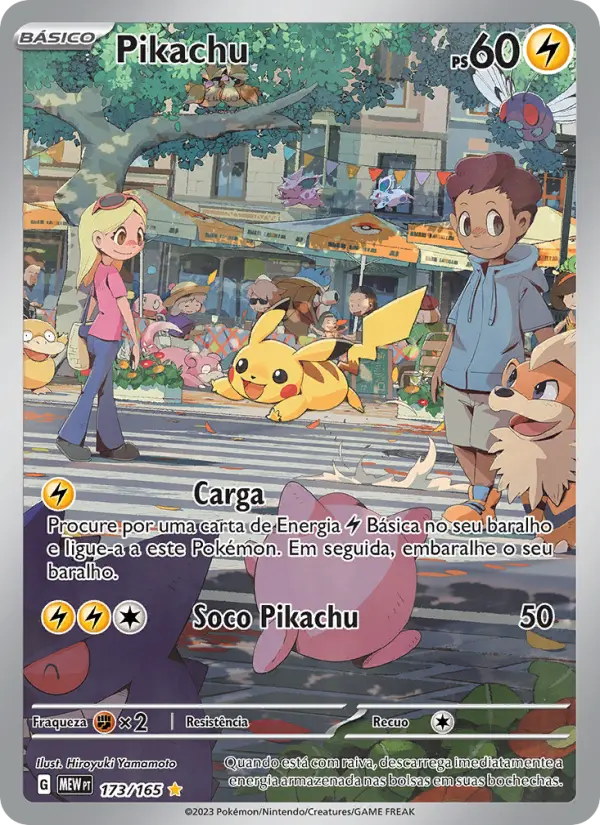 Carta Pikachu, número 173/165 da coleção 151