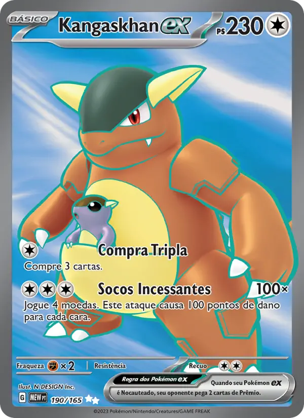 Carta Kangaskhan ex, número 190/165 da coleção 151