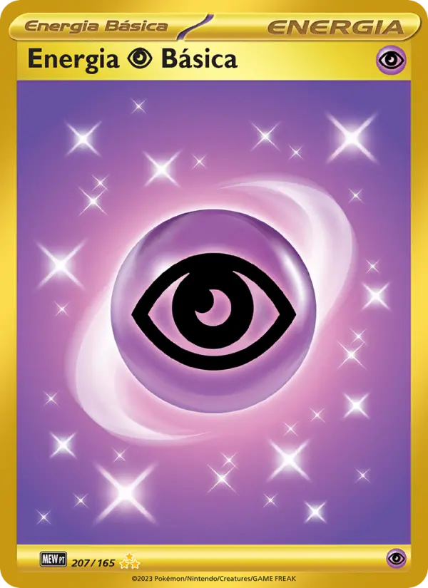Carta Energia Psychic Básica, número 207/165 da coleção 151