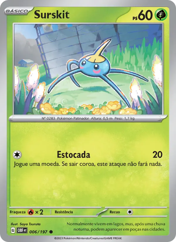 Carta Surskit, número 006/197 da coleção Obsidiana em Chamas
