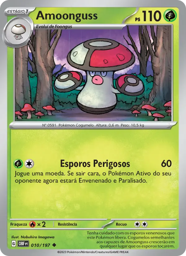 Carta Amoonguss, número 010/197 da coleção Obsidiana em Chamas