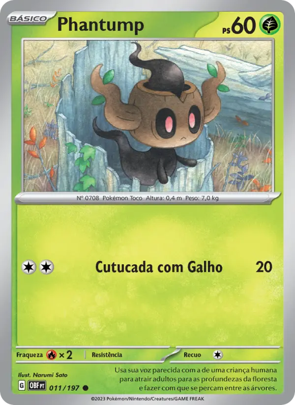 Carta Phantump, número 011/197 da coleção Obsidiana em Chamas