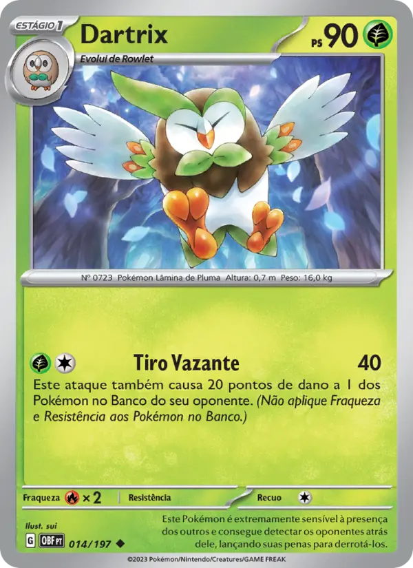 Carta Dartrix, número 014/197 da coleção Obsidiana em Chamas