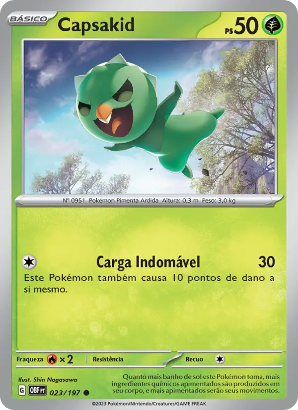 Carta Capsakid, número 023/197 da coleção Obsidiana em Chamas