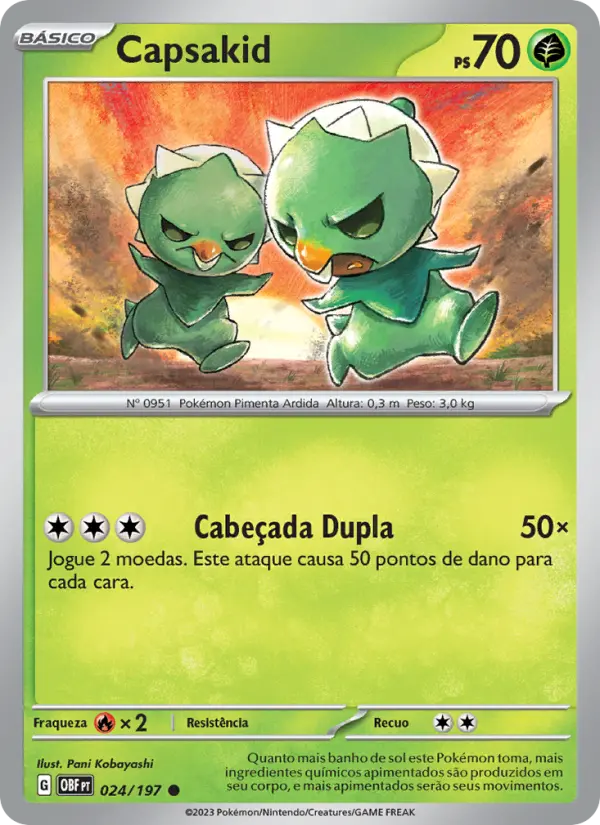 Carta Capsakid, número 024/197 da coleção Obsidiana em Chamas
