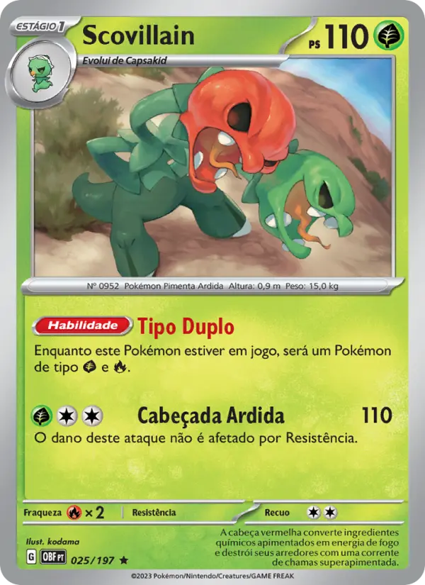 Carta Scovillain, número 025/197 da coleção Obsidiana em Chamas