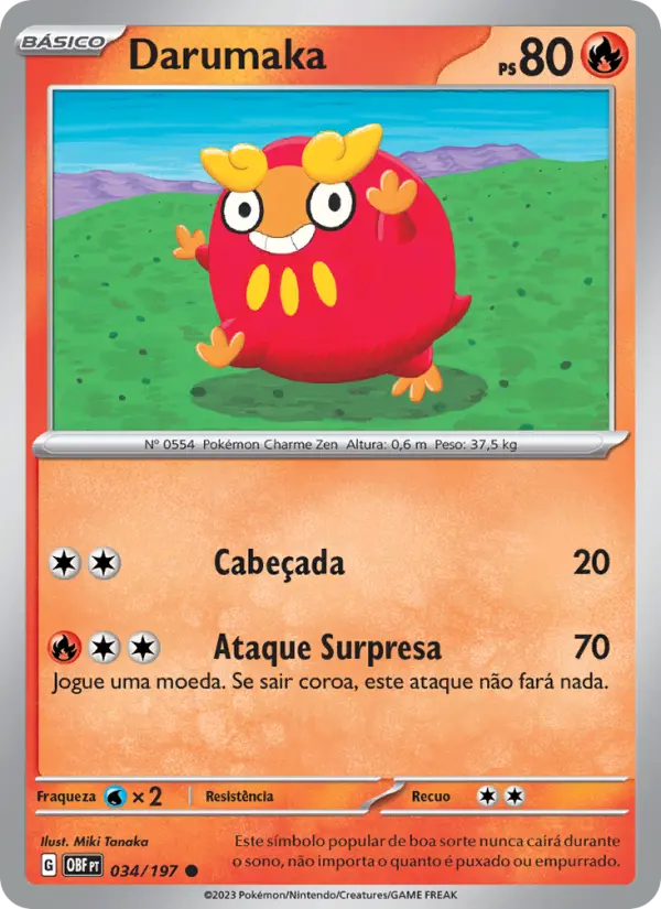 Carta Darumaka, número 034/197 da coleção Obsidiana em Chamas