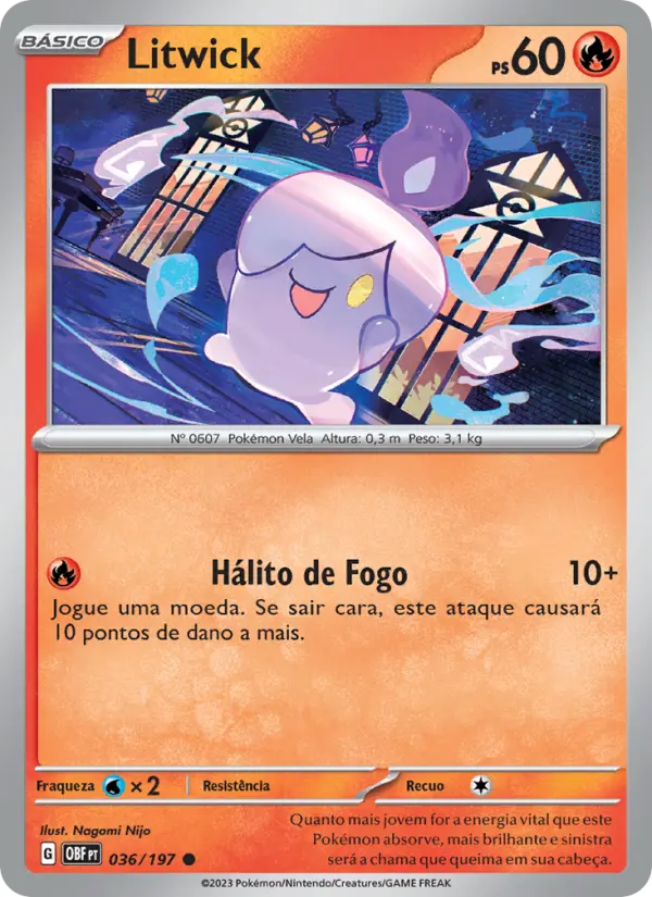 Carta Litwick, número 036/197 da coleção Obsidiana em Chamas
