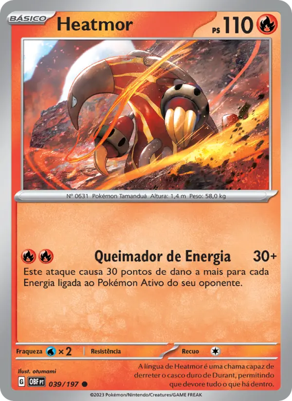 Carta Heatmor, número 039/197 da coleção Obsidiana em Chamas