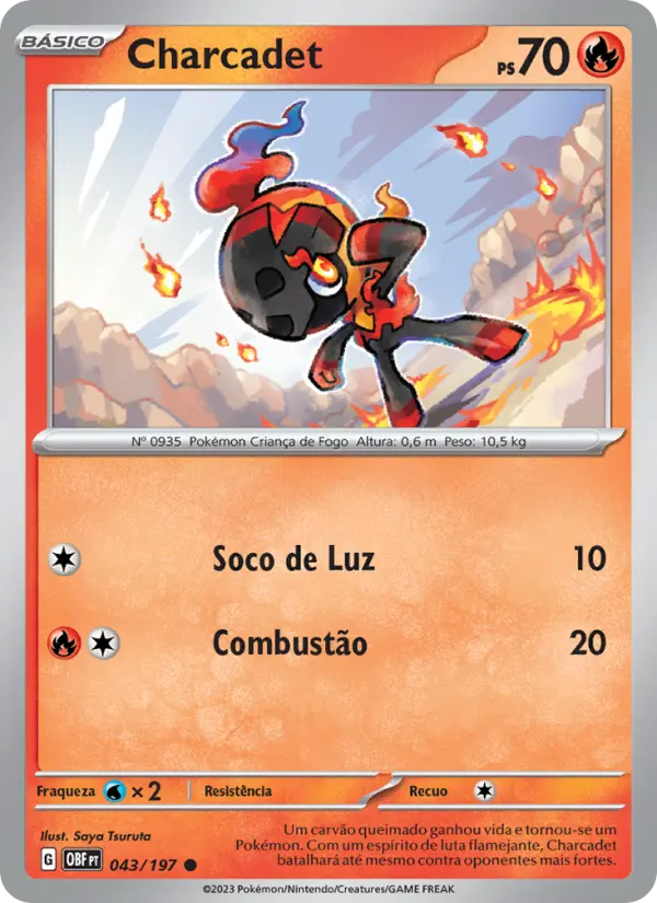 Carta Charcadet, número 043/197 da coleção Obsidiana em Chamas