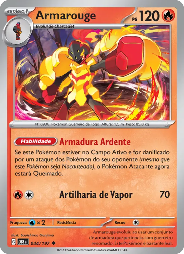 Carta Armarouge, número 044/197 da coleção Obsidiana em Chamas