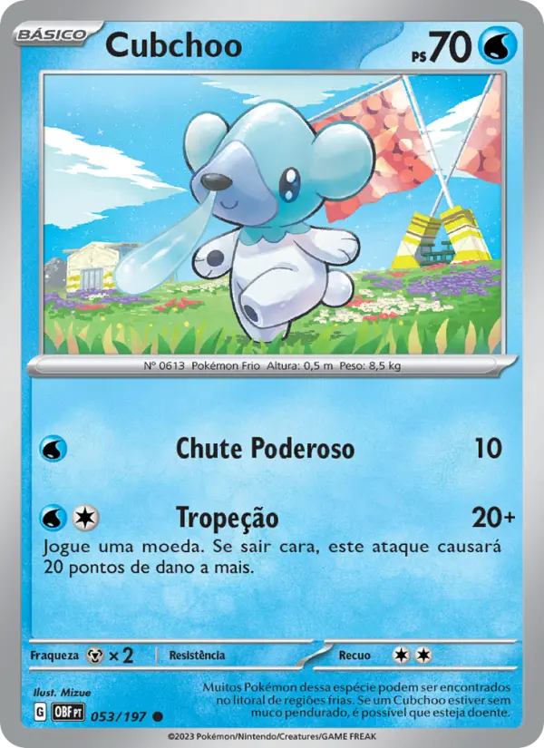 Carta Cubchoo, número 053/197 da coleção Obsidiana em Chamas