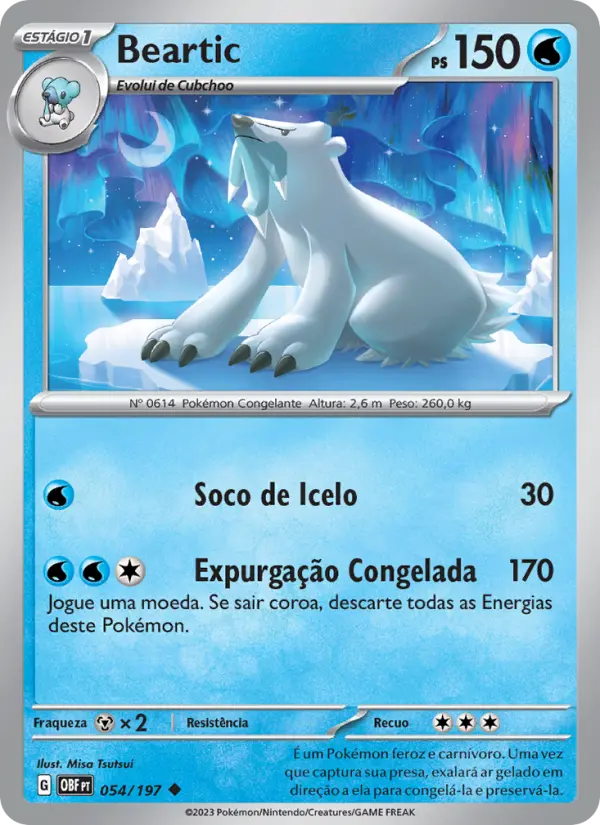 Carta Beartic, número 054/197 da coleção Obsidiana em Chamas