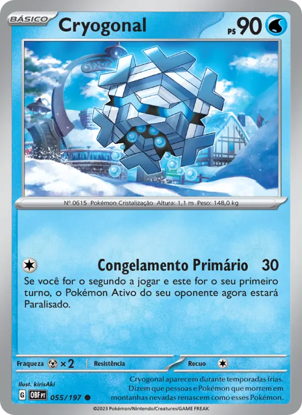 Carta Cryogonal, número 055/197 da coleção Obsidiana em Chamas
