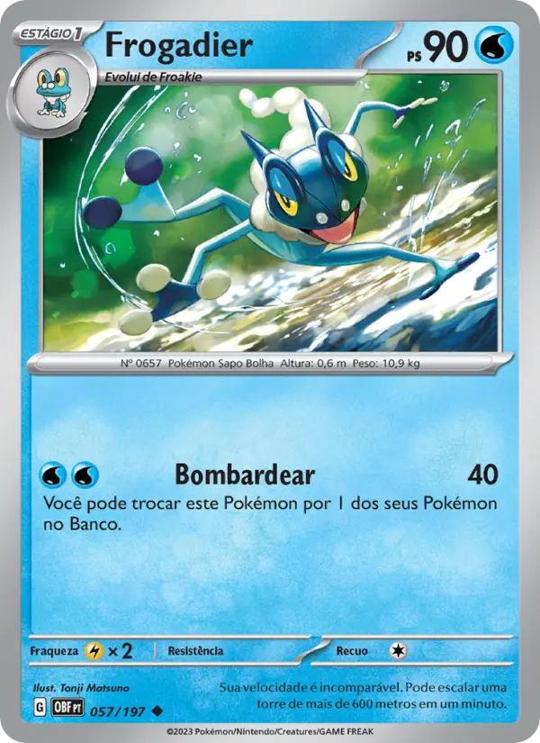 Carta Frogadier, número 057/197 da coleção Obsidiana em Chamas