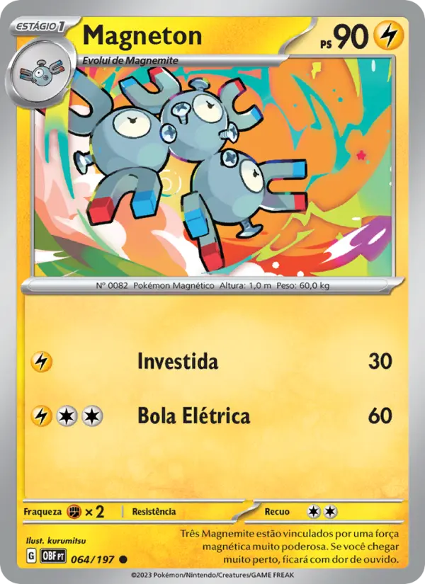 Carta Magneton, número 064/197 da coleção Obsidiana em Chamas