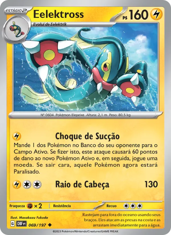 Carta Eelektross, número 069/197 da coleção Obsidiana em Chamas