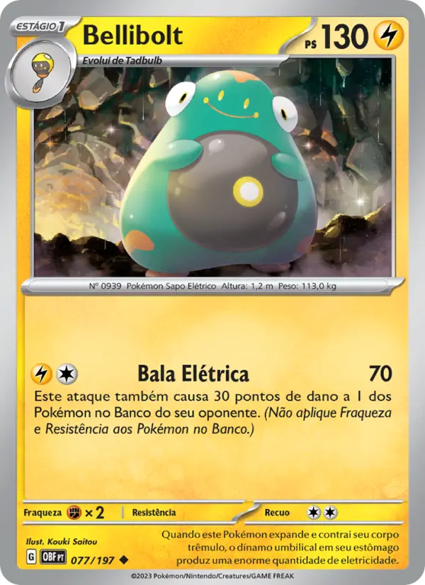 Carta Bellibolt, número 077/197 da coleção Obsidiana em Chamas
