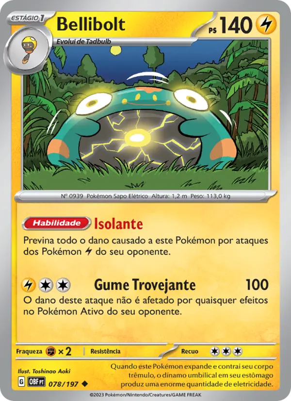 Carta Bellibolt, número 078/197 da coleção Obsidiana em Chamas